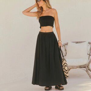 Vici Sunveil Ripstop Maxi Skirt - Black / M